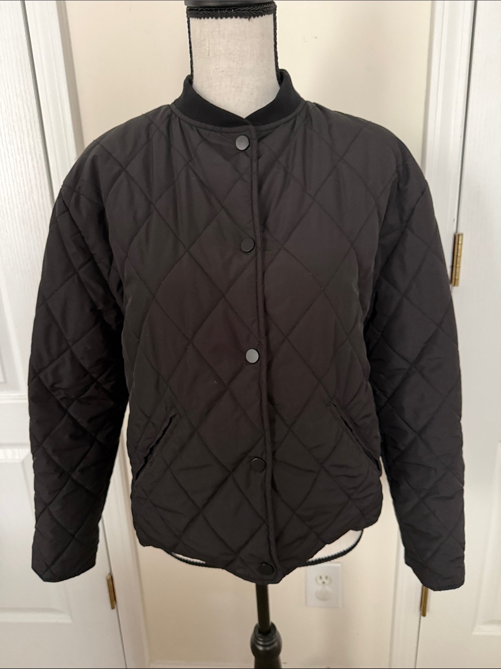 Joie Black Quilted Bomber Jacket